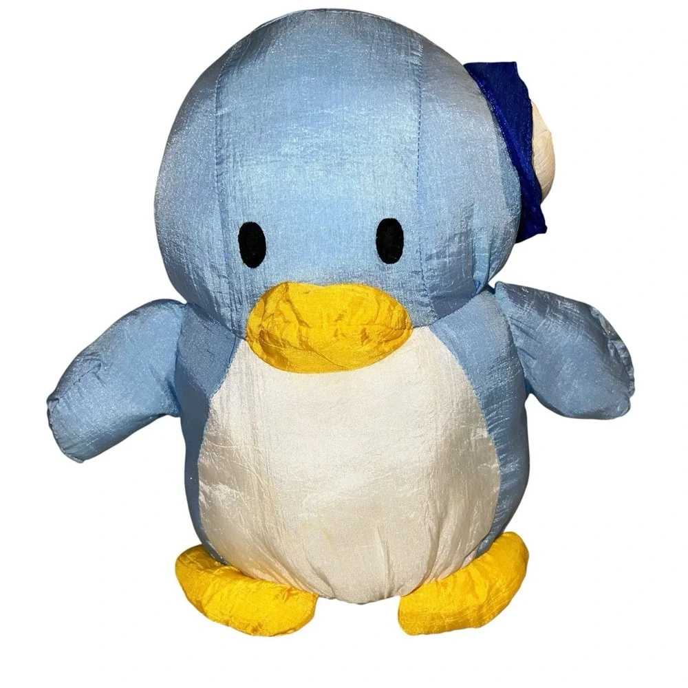 Vtg Sanrio Tuxedo Sam Penguin Plush Stuffed Animal Nylon Parachute Puffalump 12